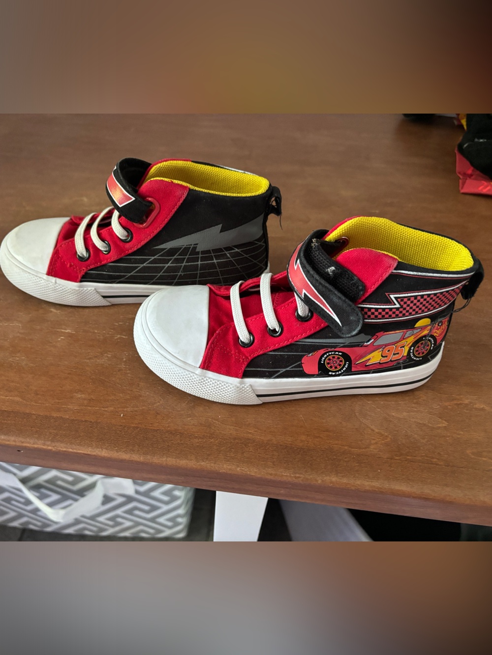 Disney cars Red High-Top Sneakers with Black Accents - Picture 2 of 2